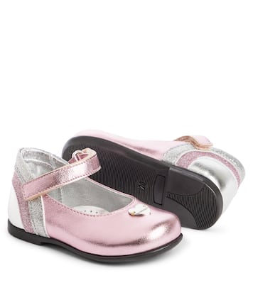 Baby Schuhe aus Metallic-Leder | Monnalisa