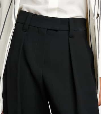 Weite High-Rise-Hose aus Gabardine | Brunello Cucinelli