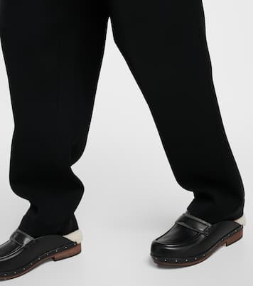 Weite High-Rise-Hose aus Gabardine | Brunello Cucinelli