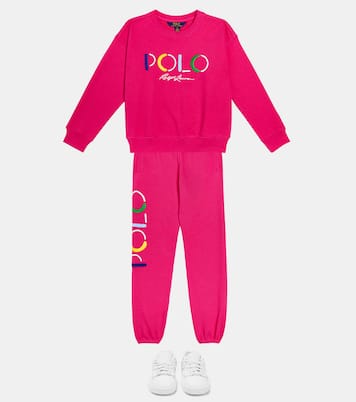 Logo embroidered cotton-blend sweater | Polo Ralph Lauren Kids