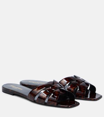 Tribute 05 leopard-print leather flats | Saint Laurent