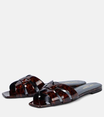 Tribute 05 leopard-print leather flats | Saint Laurent