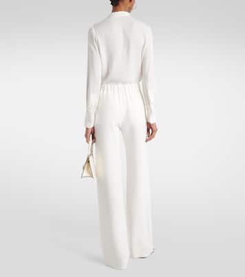 Weite High-Rise-Hose aus Seide | Valentino