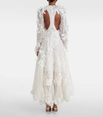 Tranquillity linen and silk organza midi dress | Zimmermann