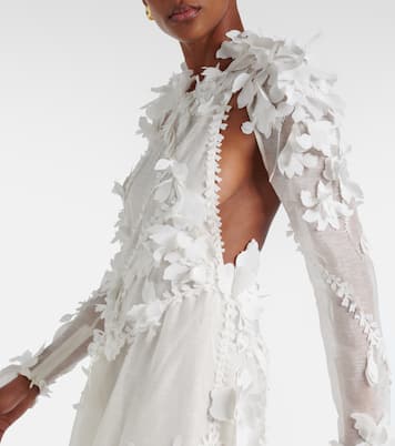 Tranquillity linen and silk organza midi dress | Zimmermann
