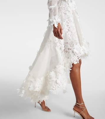 Tranquillity linen and silk organza midi dress | Zimmermann