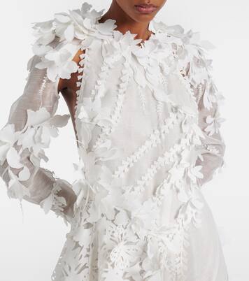 Tranquillity linen and silk organza midi dress | Zimmermann