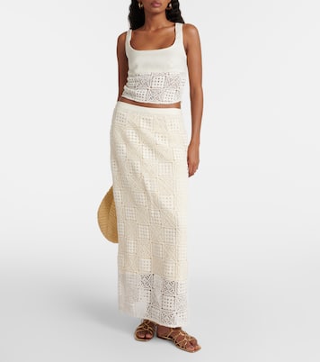 Cropped-Top Rayure aus Leinen | SIR