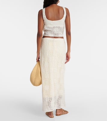 Cropped-Top Rayure aus Leinen | SIR