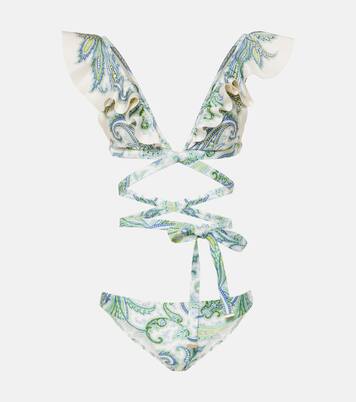 Ottie ruffled paisley bikini | Zimmermann