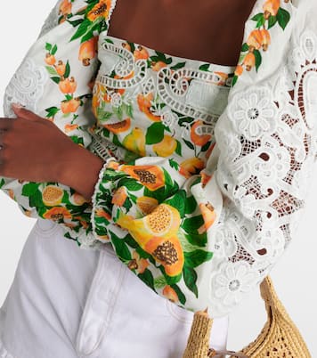 Bedruckte Bluse aus Baumwolle mit Spitze | Farm Rio