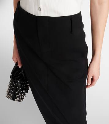 Low-rise cotton-blend midi skirt | Vince