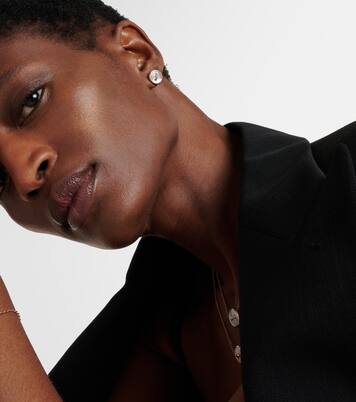 Pom Pom Dot 18kt rose gold earrings with mother of pearl and diamonds | Pomellato