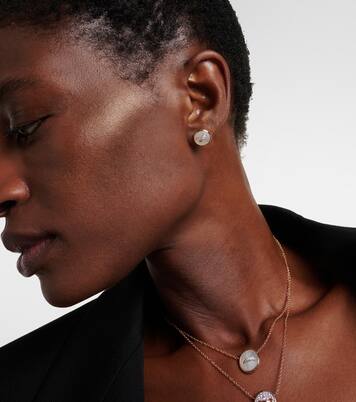 Pom Pom Dot 18kt rose gold earrings with mother of pearl and diamonds | Pomellato