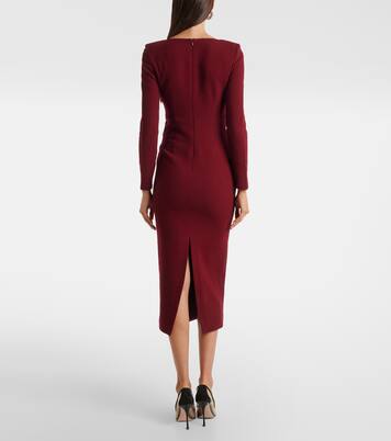 Robe midi en crêpe de laine à fleurs | Roland Mouret