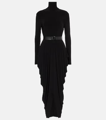 Draped turtleneck midi dress | Norma Kamali