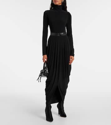 Draped turtleneck midi dress | Norma Kamali