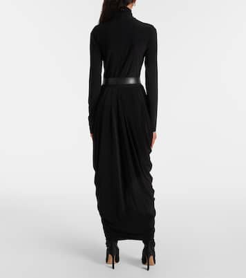 Draped turtleneck midi dress | Norma Kamali
