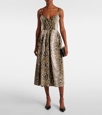 Abito lungo in popeline di misto cotone | Oscar de la Renta