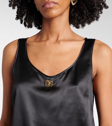 DG silk-blend satin tank top | Dolce&Gabbana