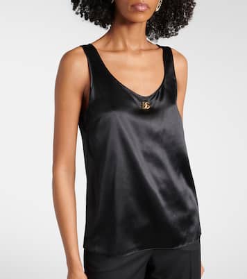 DG silk-blend satin tank top | Dolce&Gabbana