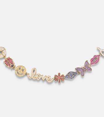 14kt gold charm necklace with diamonds | Sydney Evan