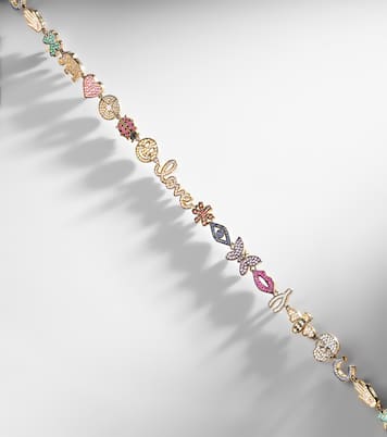 14kt gold charm necklace with diamonds | Sydney Evan
