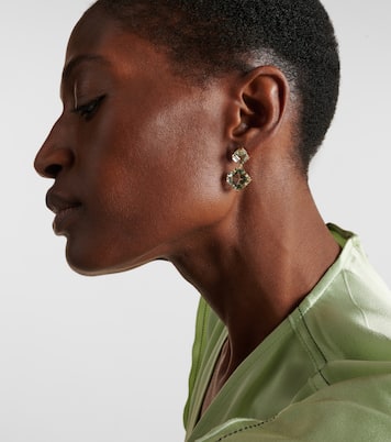 أقراط للأذن من الذهب 14 قيراط مع جمشت | Mateo