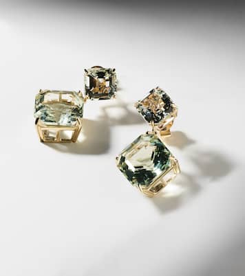 أقراط للأذن من الذهب 14 قيراط مع جمشت | Mateo