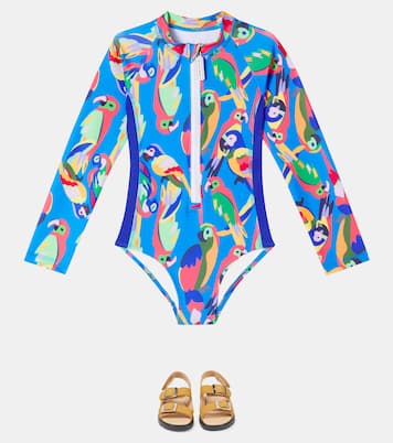 Squawk The Parrot rashguard swimsuit | Roarsome