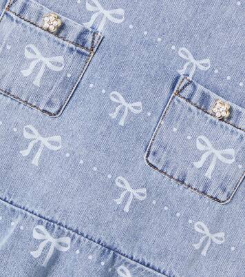 Printed denim dress | Self-Portrait Kids