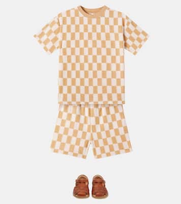 Checked cotton-blend jersey T-shirt | Rylee + Cru