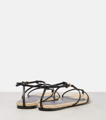 Sandalen Cage aus Leder mit Raffiabast | Khaite