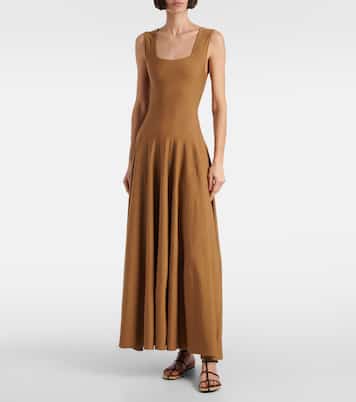 Sandalen Cage aus Leder mit Raffiabast | Khaite