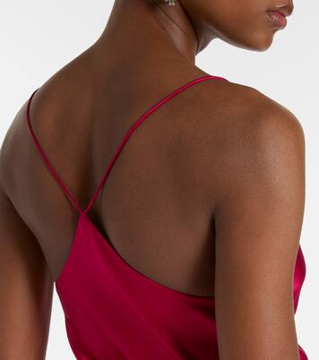 Draped lace-trimmed silk satin gown | The Sei