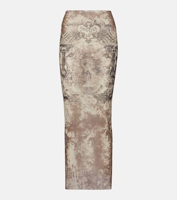 Médallion printed mesh midi skirt | Jean Paul Gaultier