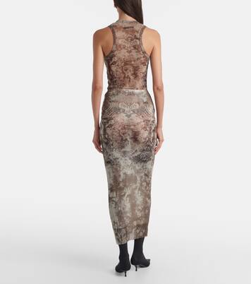 Médallion printed mesh midi skirt | Jean Paul Gaultier