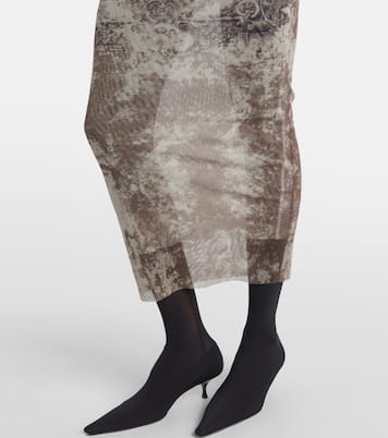 Médallion printed mesh midi skirt | Jean Paul Gaultier