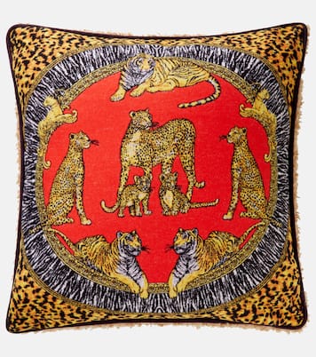 Wild Cats wool cushion  | Versace Home