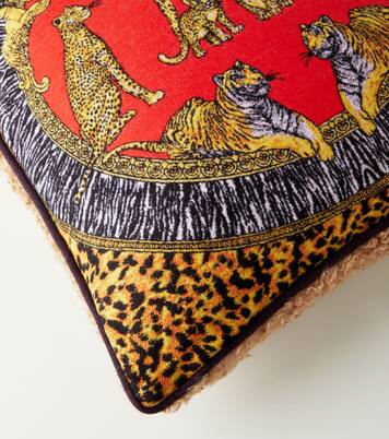 Wild Cats wool cushion  | Versace Home