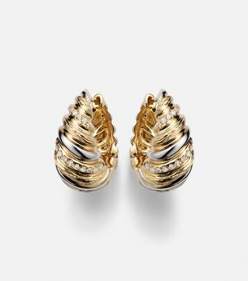 Boucles d’oreilles Berlingot en or 9 ct et diamants | Yvonne Léon