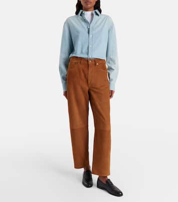 Miro mid-rise suede straight-leg pants | Citizens of Humanity