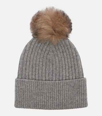 Shearling-trimmed cashmere beanie | Moncler