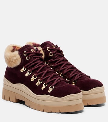Arosa shearling-lined suede lace-up boots | Bogner