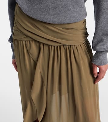 Asymmetric draped maxi skirt | Jacques Wei