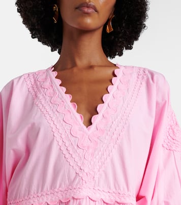 Embroidered tiered cotton poplin minidress | Juliet Dunn