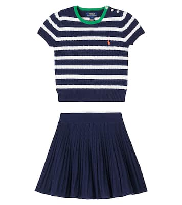 Knitted cotton top and skirt set | Polo Ralph Lauren Kids