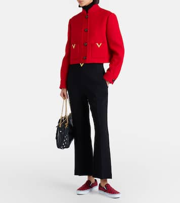 x Vans VLogo checked canvas slip-on sneakers | Valentino Garavani