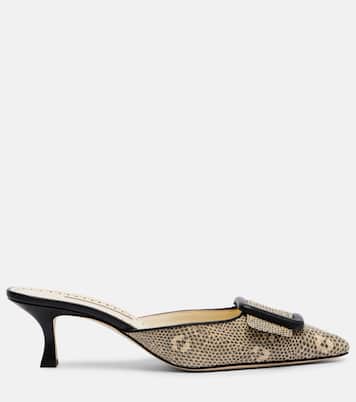 Maysale 50 snake-effect leather mules | Manolo Blahnik