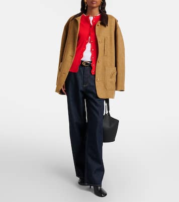 Ribbed-knit scalloped wool and cashmere cardigan | Jardin des Orangers